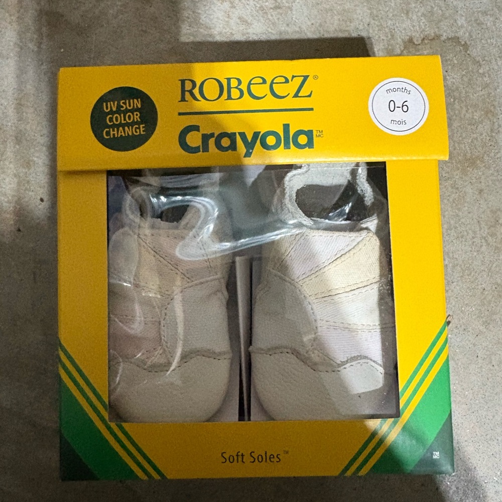 Robeez Crayola Soft Soles Baby Shoes - Cream